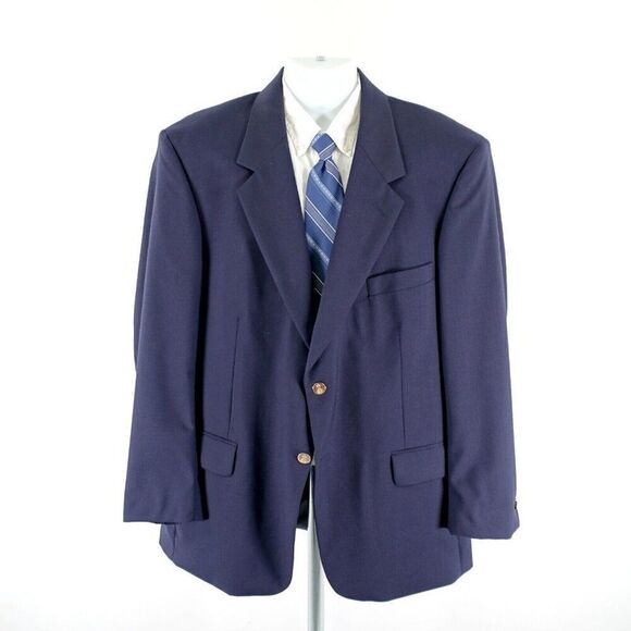 Savile Row‎ Wool Blue 2 Gold Button Blazer 44R - Picture 6 of 15